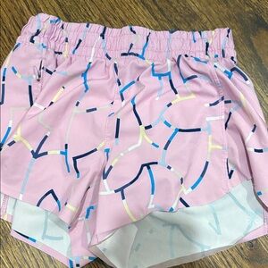 Athleta Pink and Blue Patterned Shorts